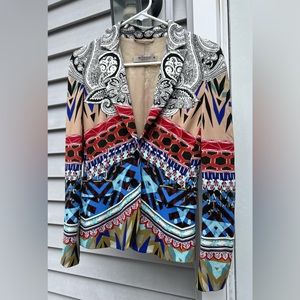 ETRO Made Italy Multicolor Stretch Blazer Jacket SIZE 40